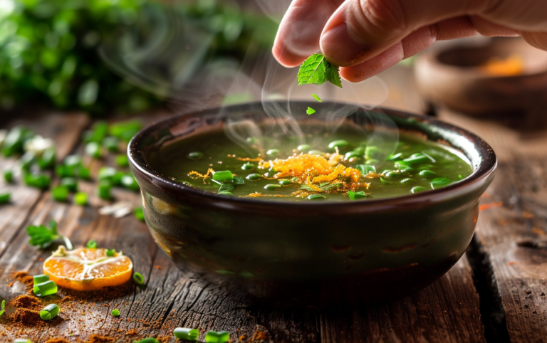 Minty Clementine Pea Soup
