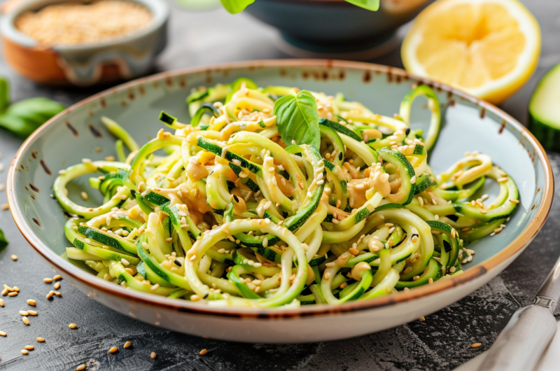 Spicy Peanut Zoodle Salad