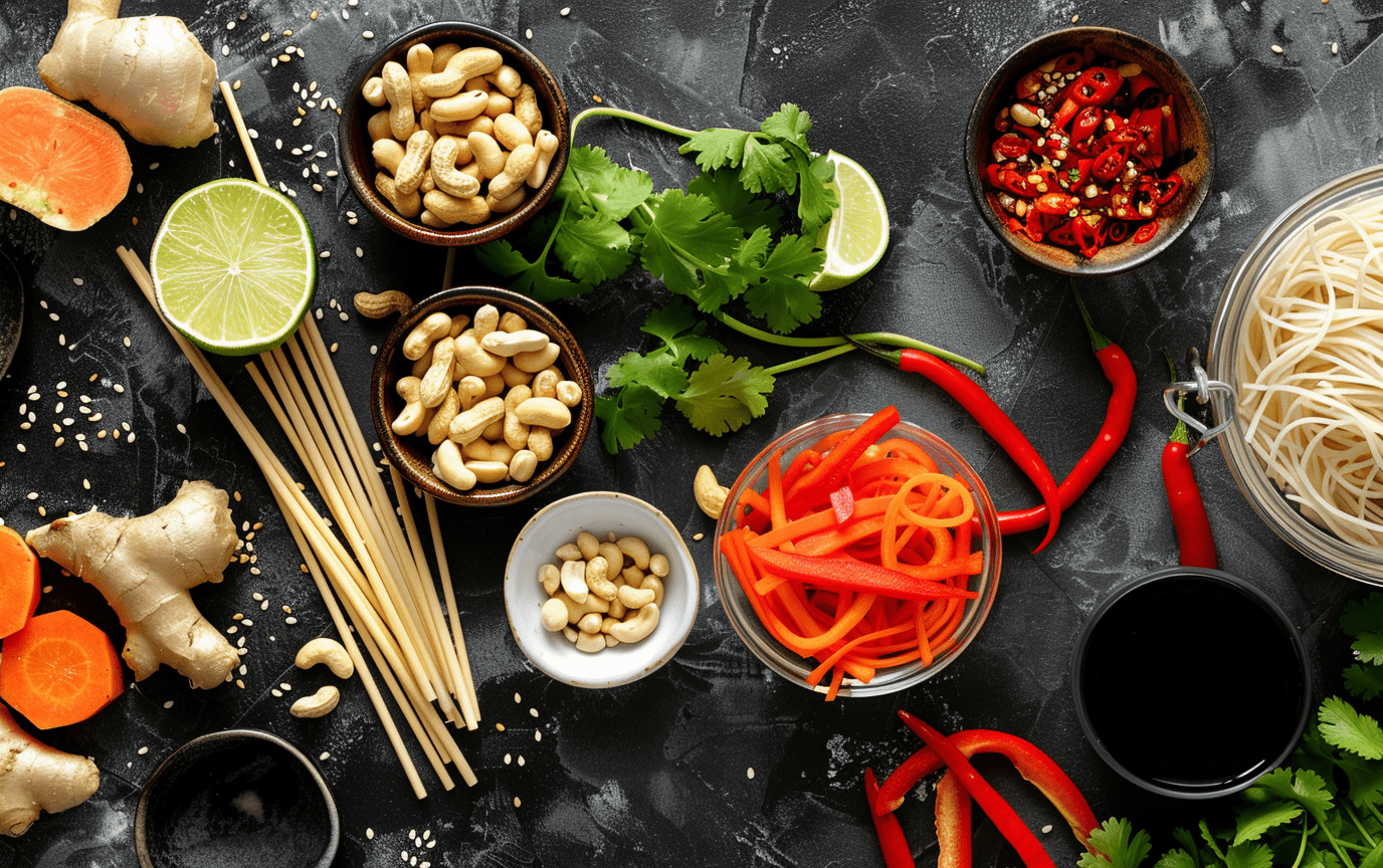 Vibrant Asian Noodle Salad - Light Orange Bean